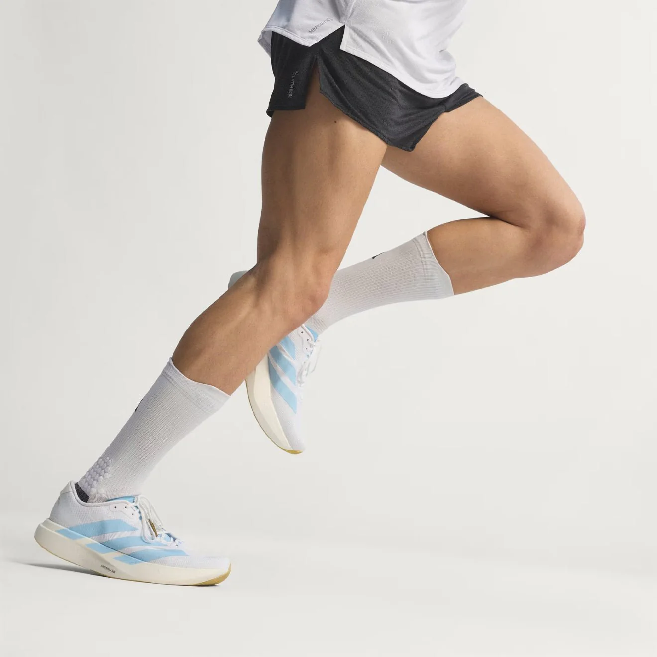 Adidas Adizero Evo SL Woven Trainer Cloud White / Clear Blue / Matte Gold - Image 5