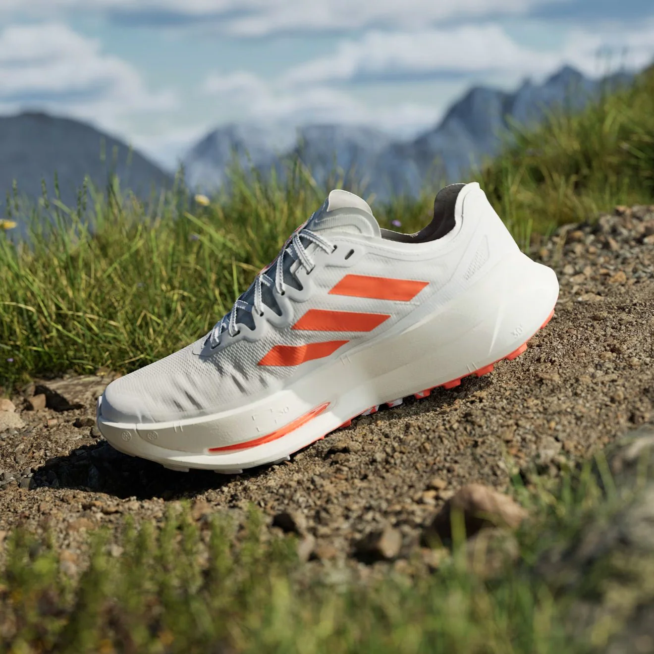 Adidas Terrex Agravic Speed Ultra Trail Running Shoes Ultra Cloud White / Impact Orange / Dash Grey - Image 5