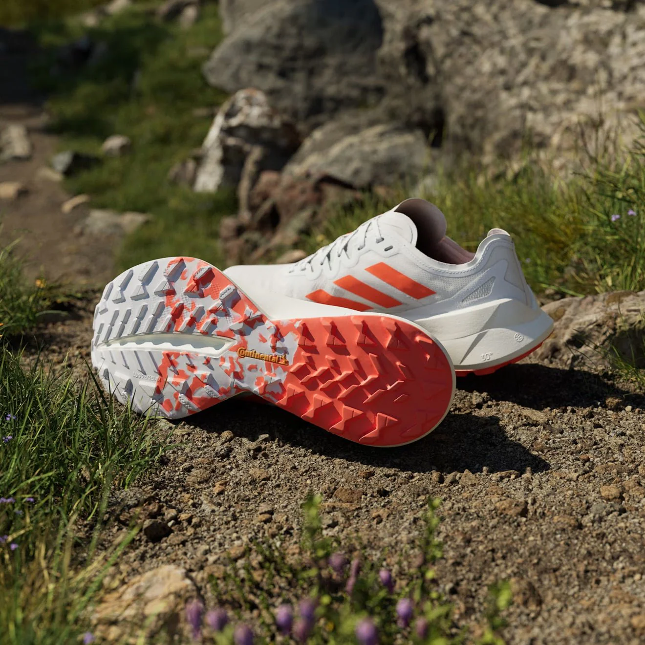 Adidas Terrex Agravic Speed Ultra Trail Running Shoes Ultra Cloud White / Impact Orange / Dash Grey - Image 6