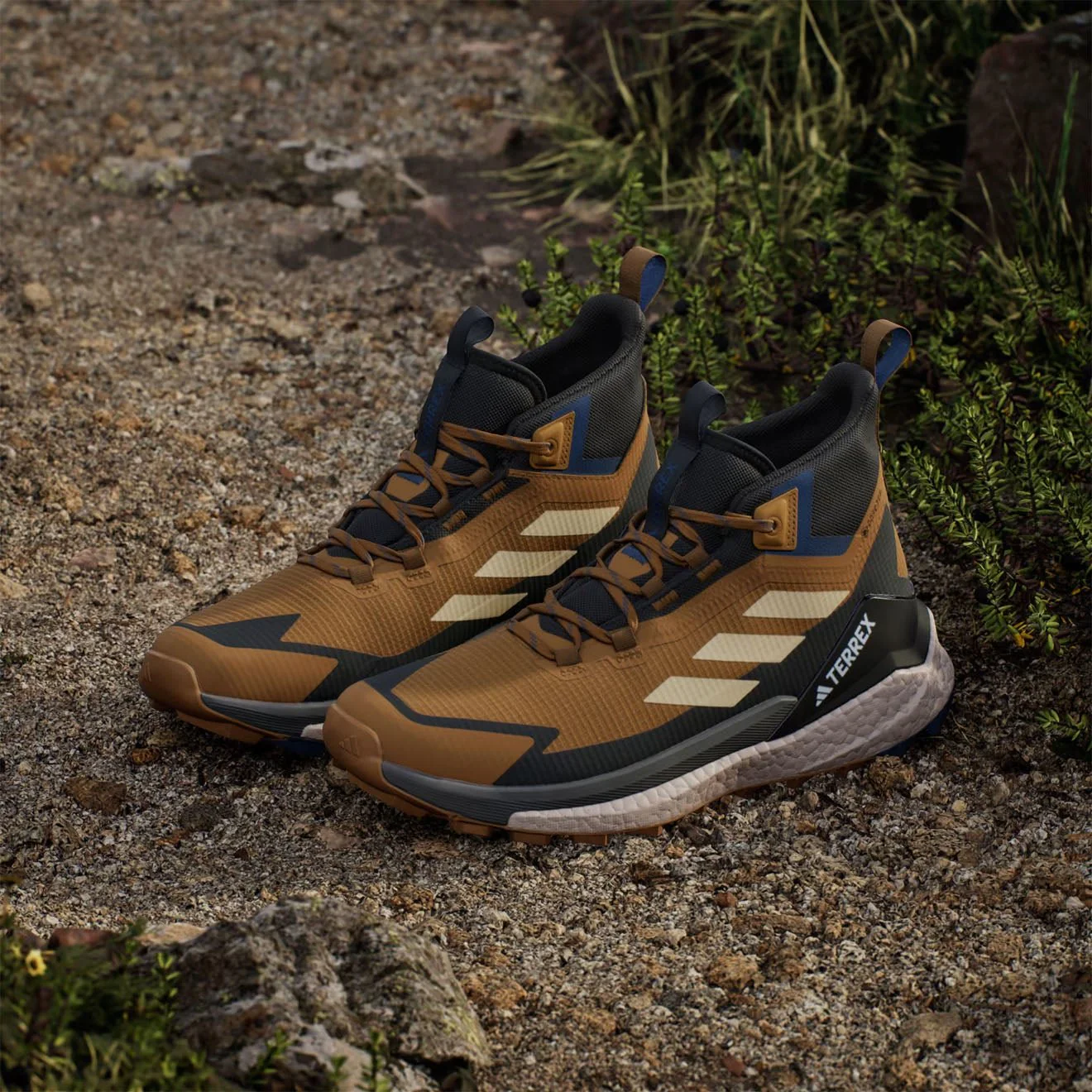 Adidas Terrex Free Hiker Shoes 2 Brown / Black / Blue - Image 3