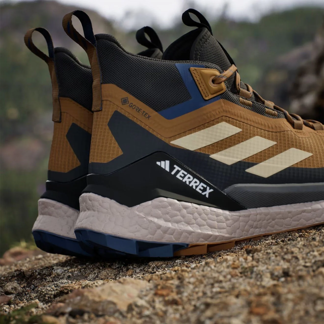 Adidas Terrex Free Hiker Shoes 2 Brown / Black / Blue - Image 4