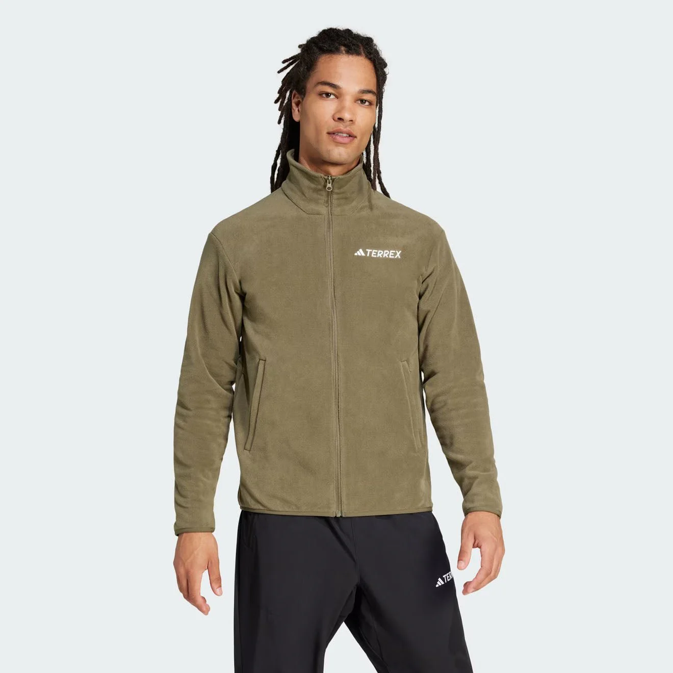 Adidas Terrex Essential Full Zip Fleece Olive Strata - Image 2