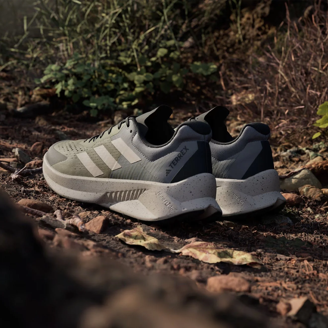 Adidas Terrex Soulstride Flow Trail Running Shoe Olive Strata / Wonder Beige / Charcoal - Image 7