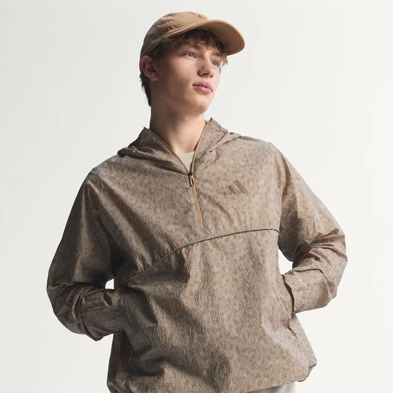 Adidas Terrex Xploric Clima365 Printed Wind Anorak Jacket Blanch Cargo / Cardboard / Brown Oxide - Image 2