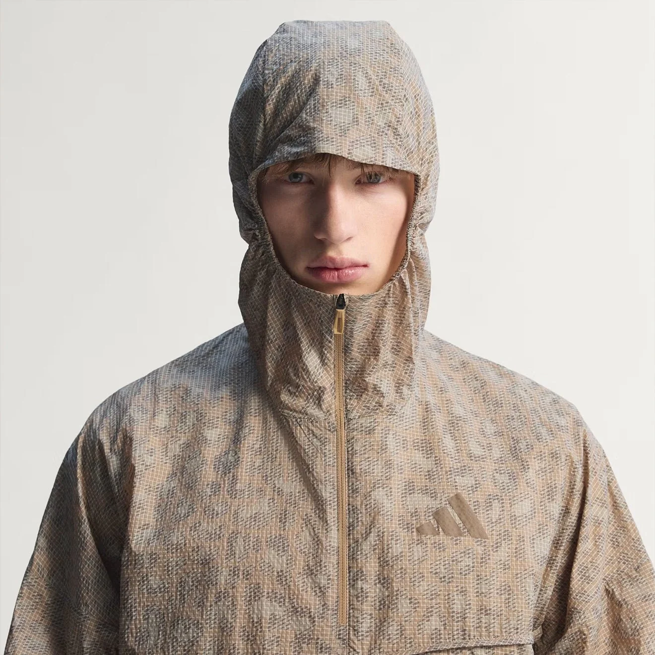 Adidas Terrex Xploric Clima365 Printed Wind Anorak Jacket Blanch Cargo / Cardboard / Brown Oxide - Image 3