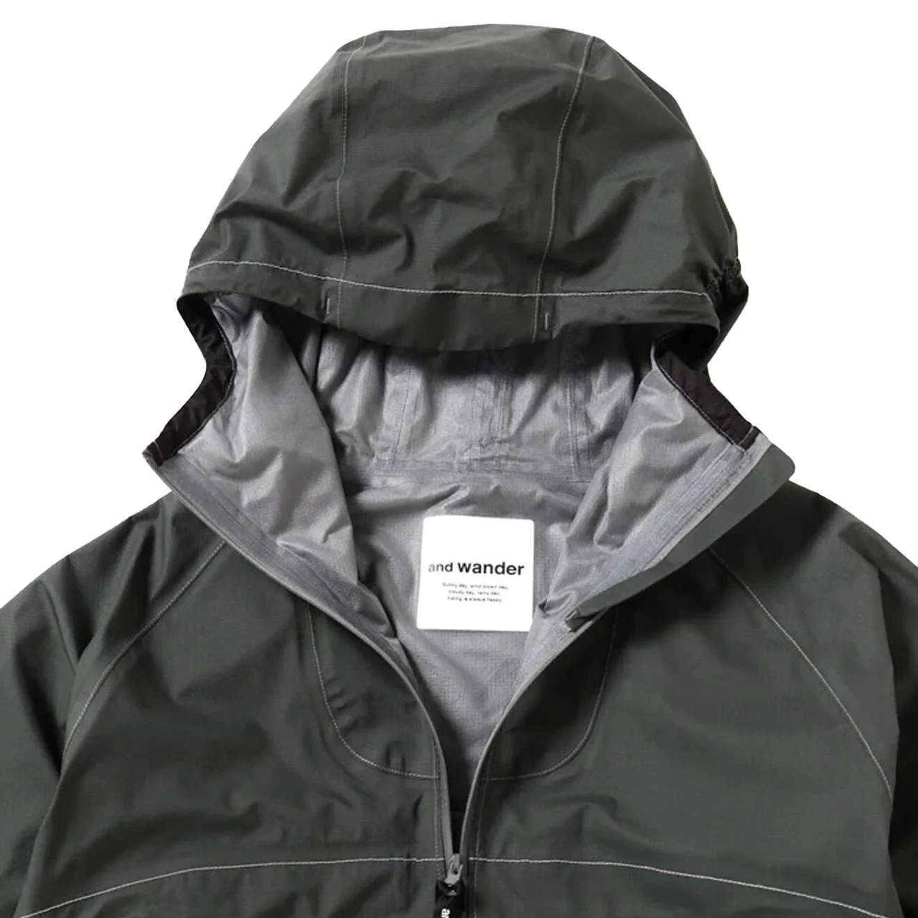 And Wander 3L UL Rain Jacket Green - Image 4
