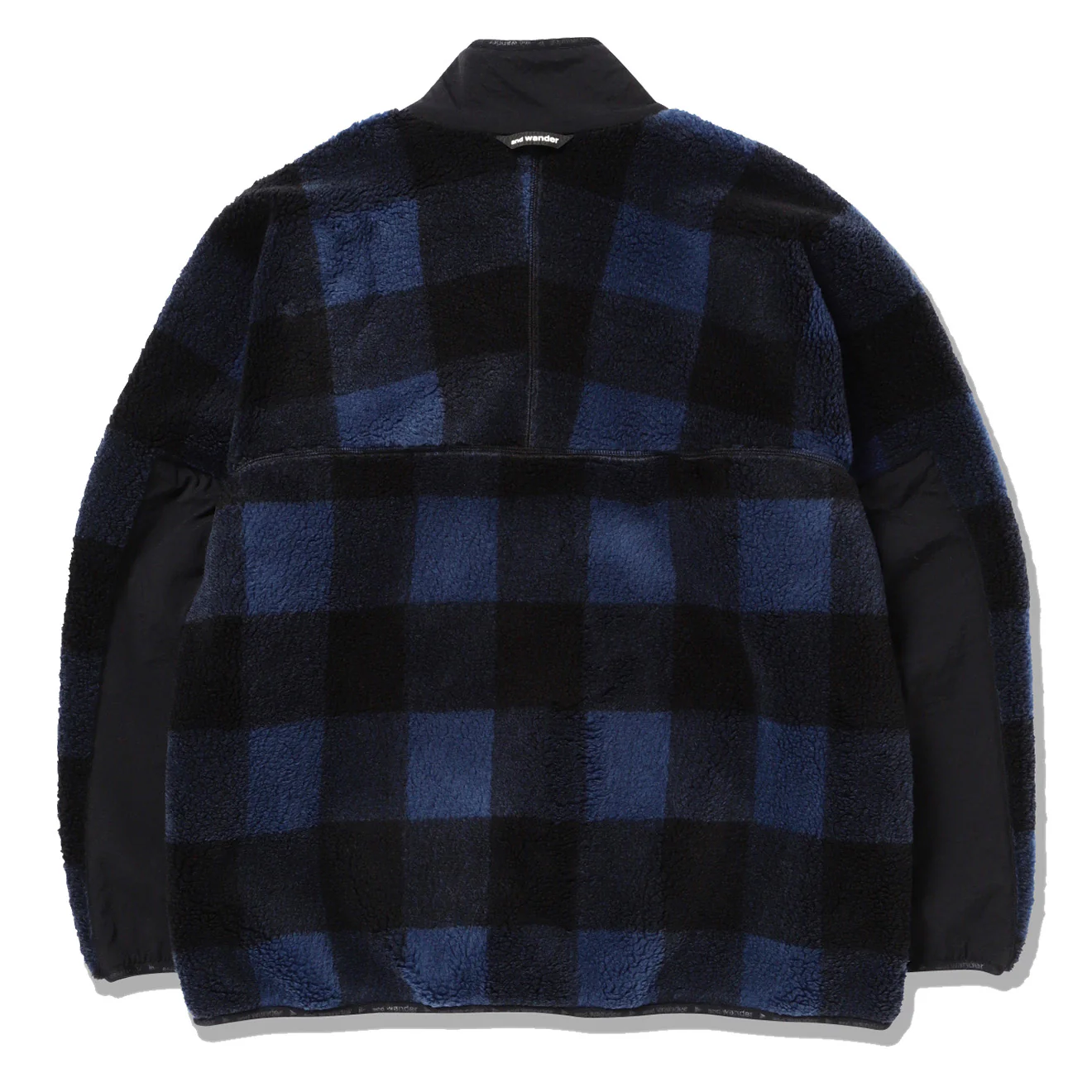 And Wander Check Boa Jacket Blue - Image 2