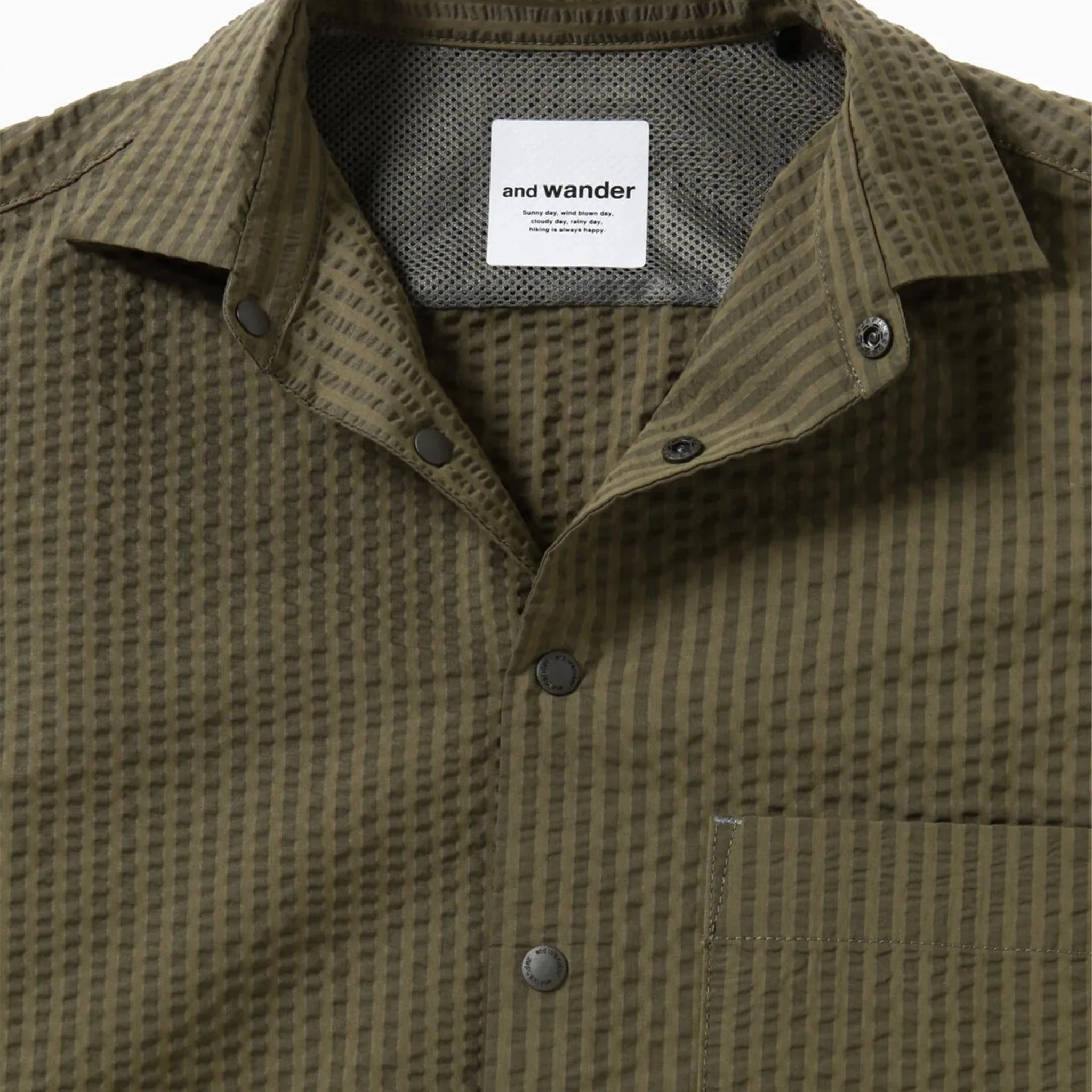 And Wander Dry Soft Seersucker S/S Shirt Beige - Image 12