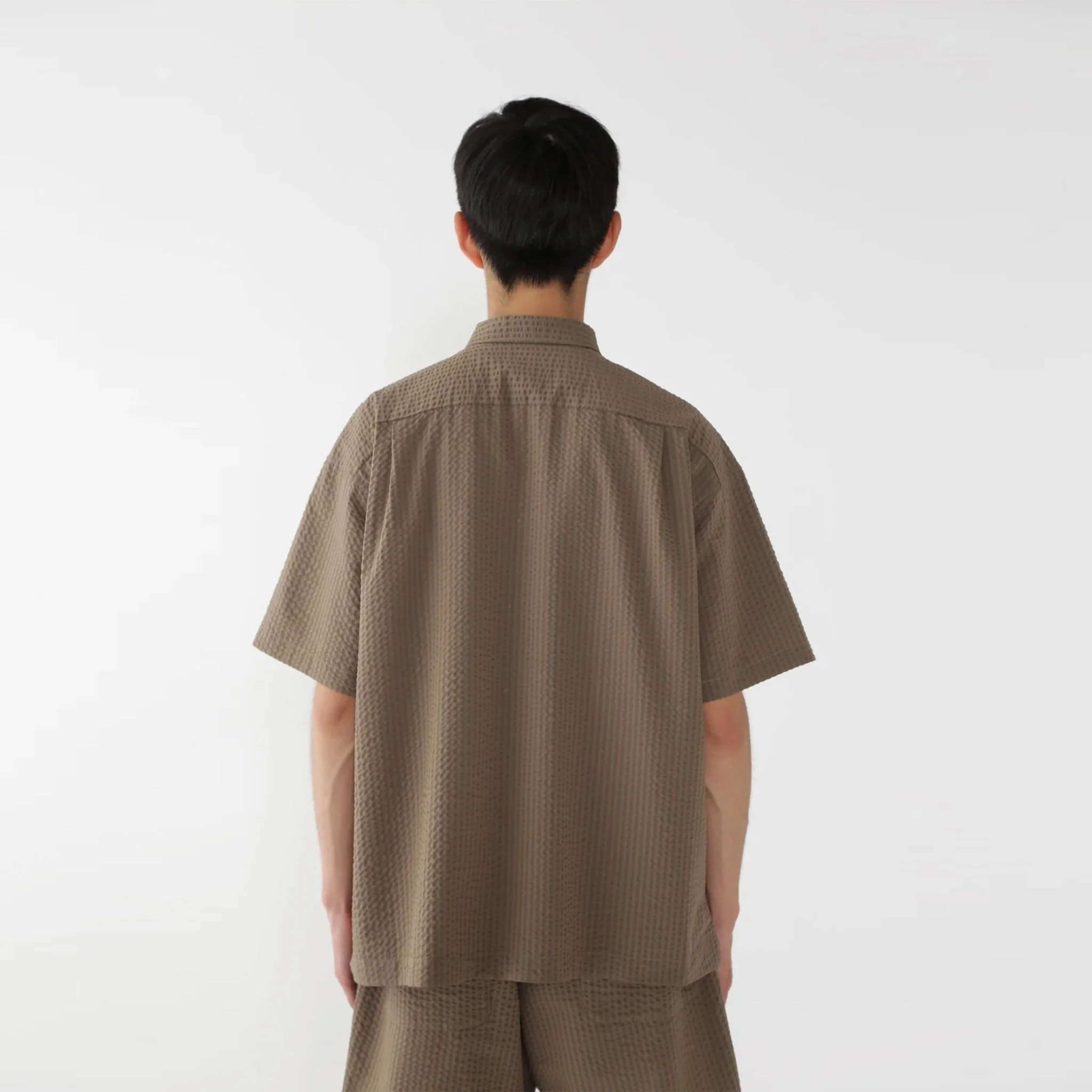 And Wander Dry Soft Seersucker S/S Shirt Beige - Image 4