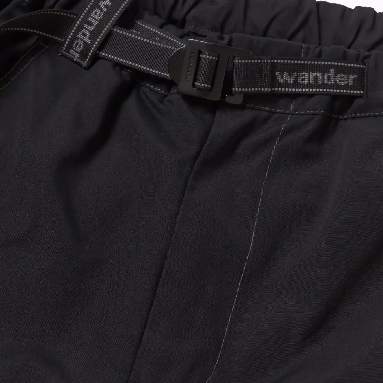 And Wander High Count Cloth Wide Pants Black - Image 3