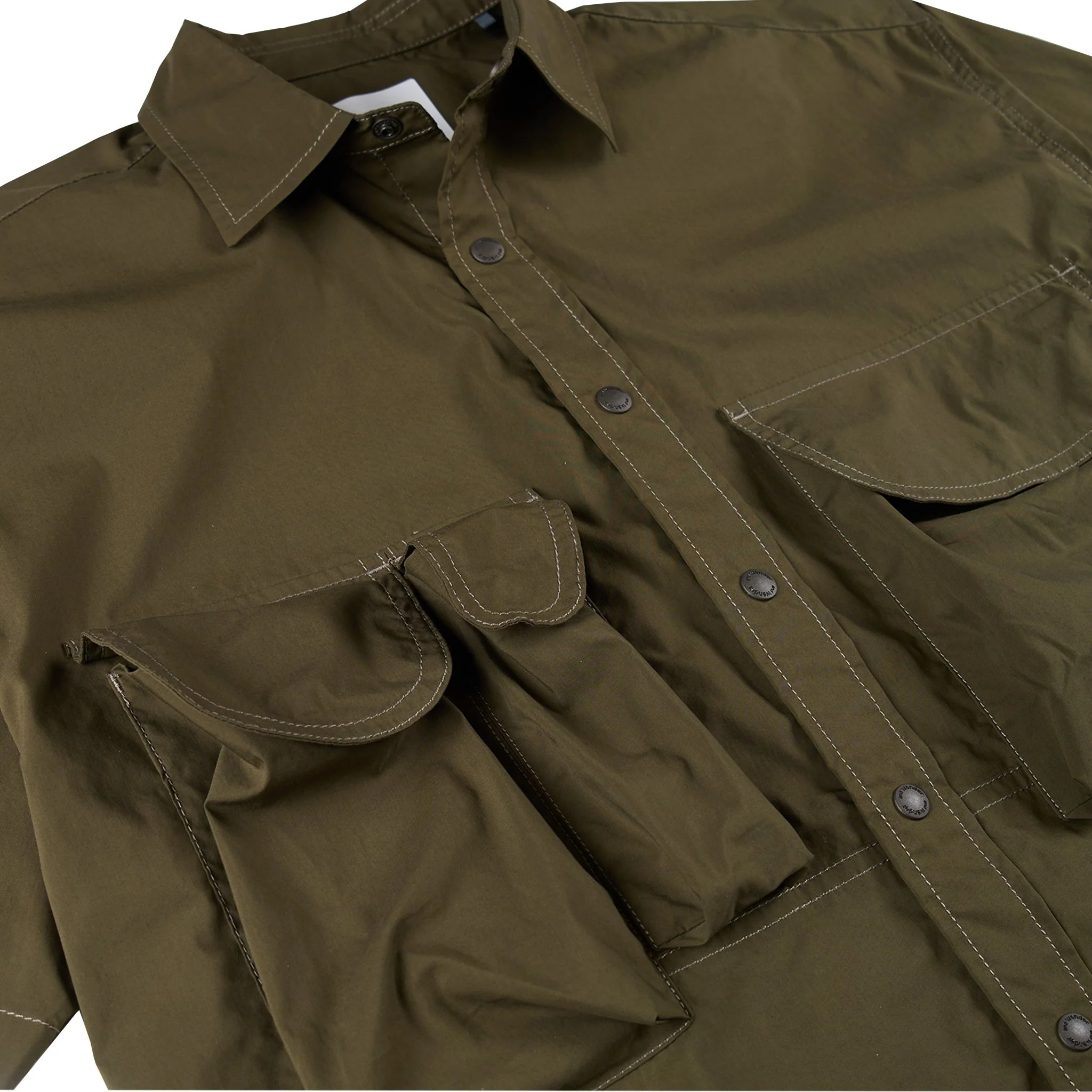 And Wander Multi Pocket S/S Shirt Khaki - Image 4