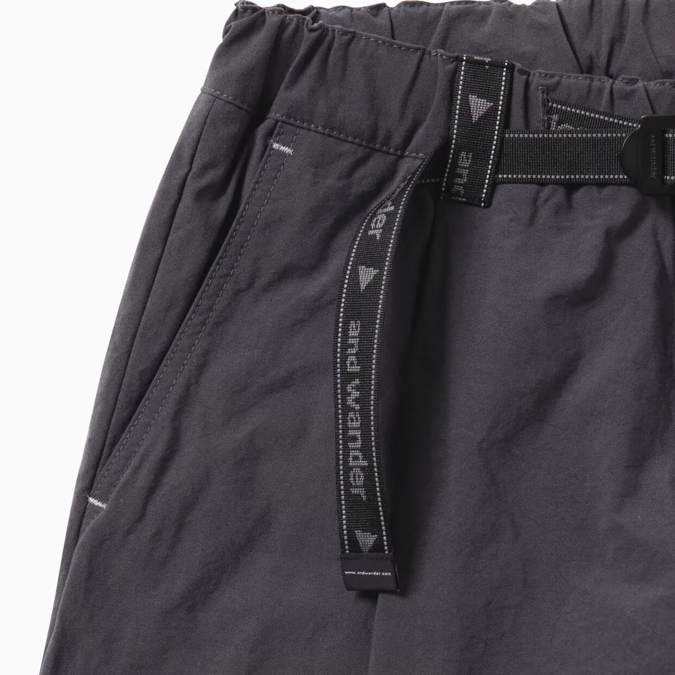 And Wander Nylon Chino Tuck Tapered Pants Charcoal - Image 3