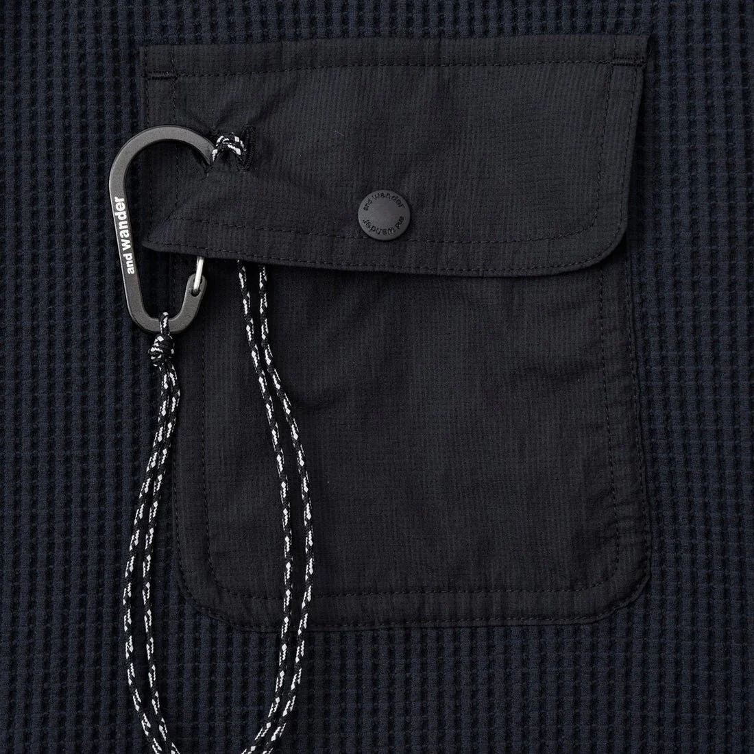 And Wander Pe Waffle L/S Tee Black - Image 6