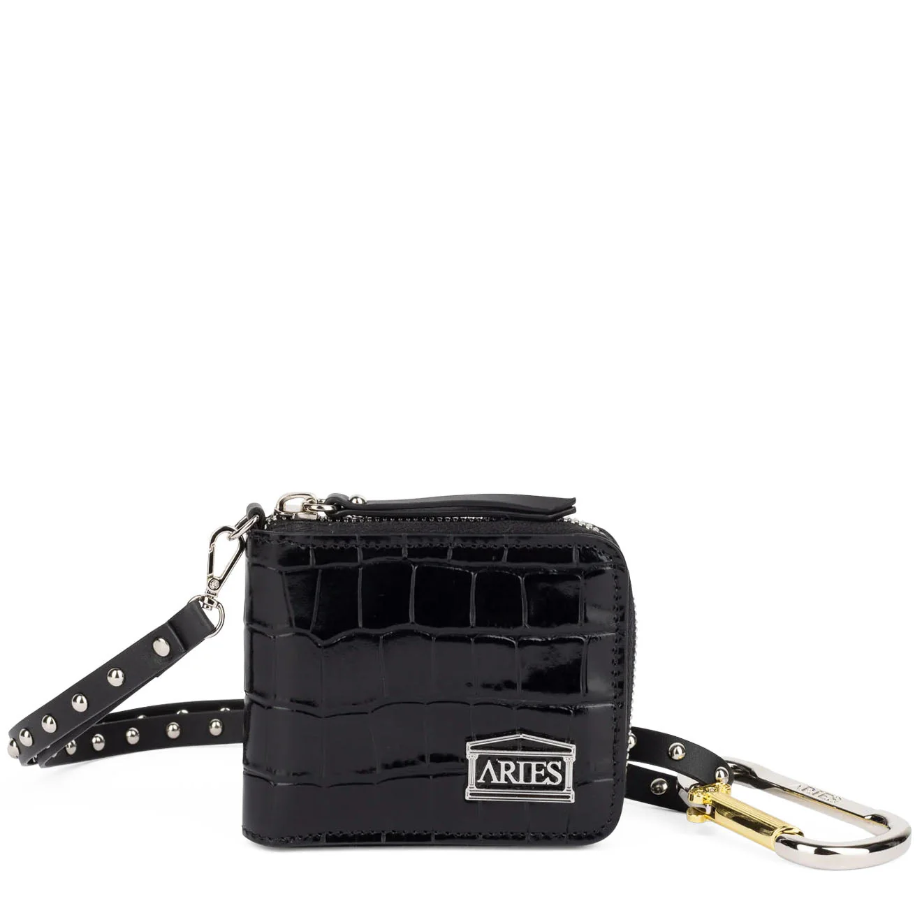 Aries Croc Studded Bobby Wallet Black - Image 3