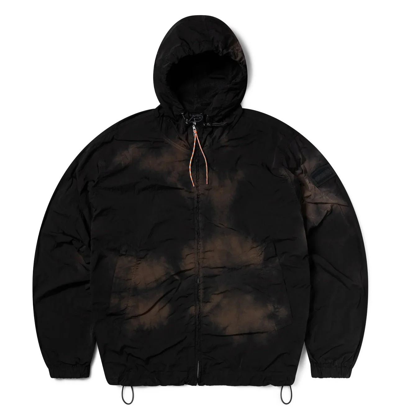Aries Rag Dye Hooded Windcheater Jacket Brown
