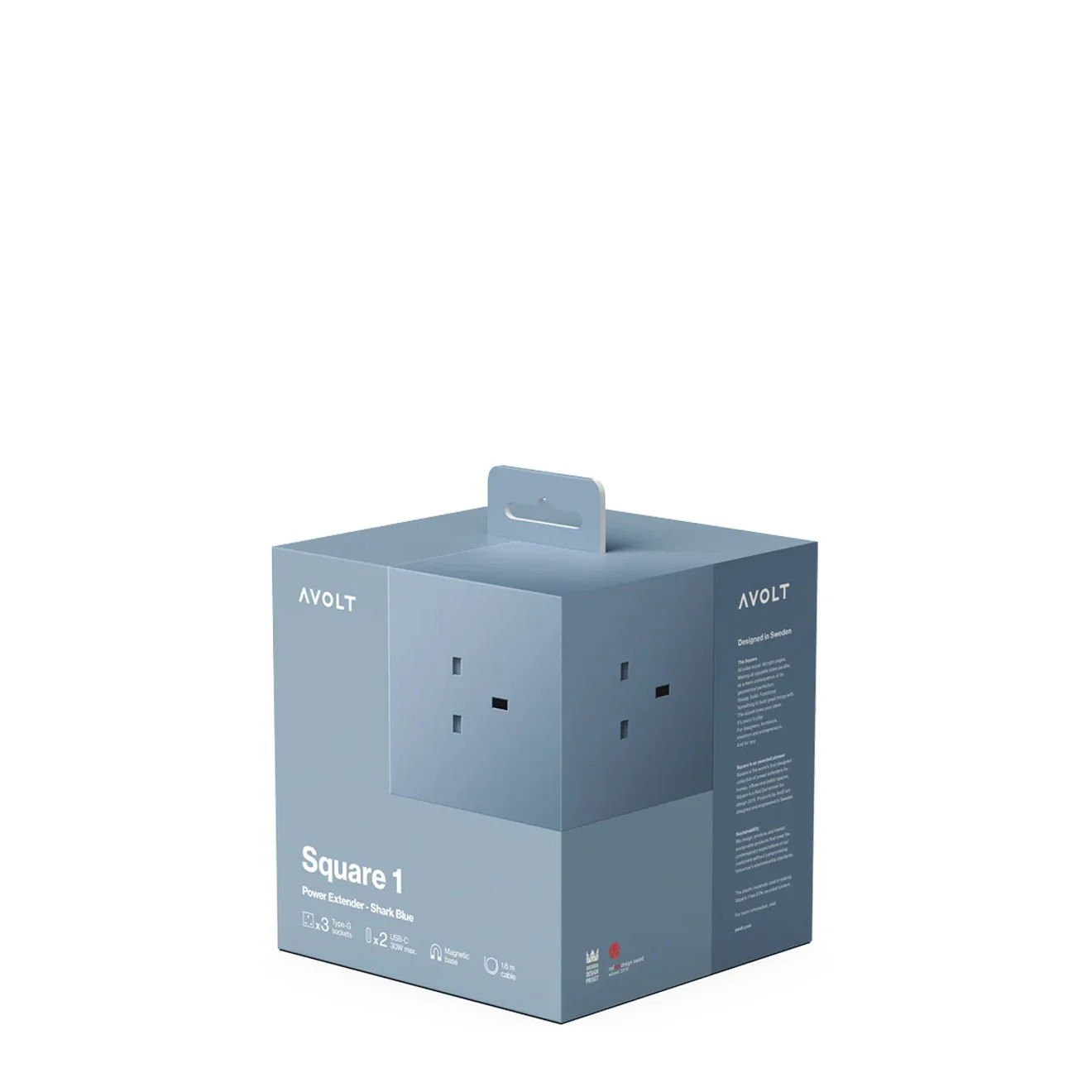 Avolt Square 1 USB-C 1.8m Extension Lead (30W) and Magnetic Base Shark Blue - Image 6