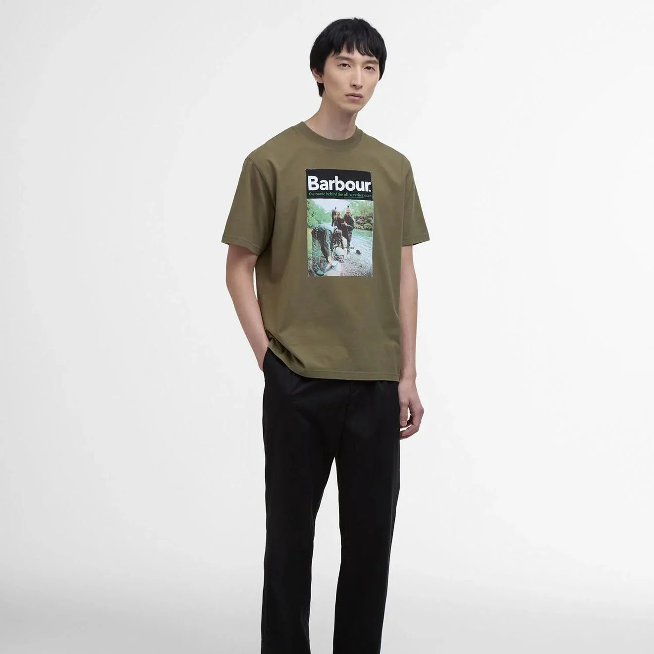 Barbour All-Weather Graphic Fit T-Shirt Mid Olive - Image 2