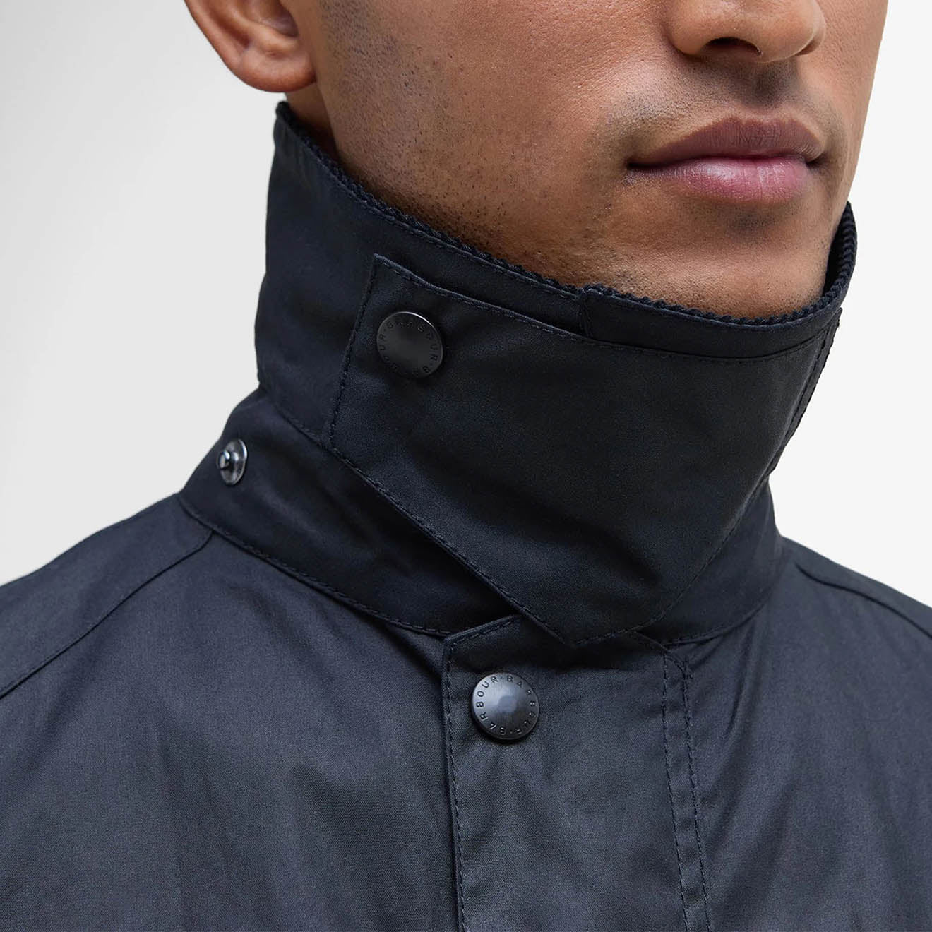 Barbour Ashby Waxed Jacket Navy - Image 8