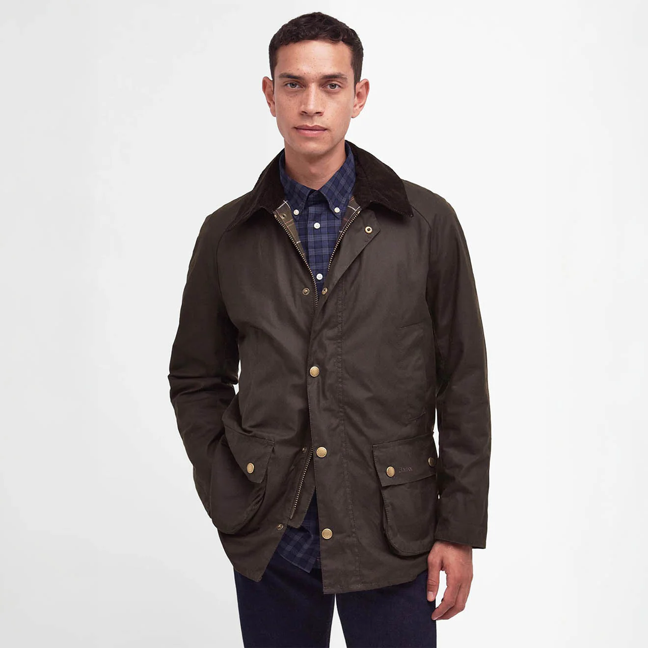 Barbour Ashby Waxed Jacket Olive - Image 3