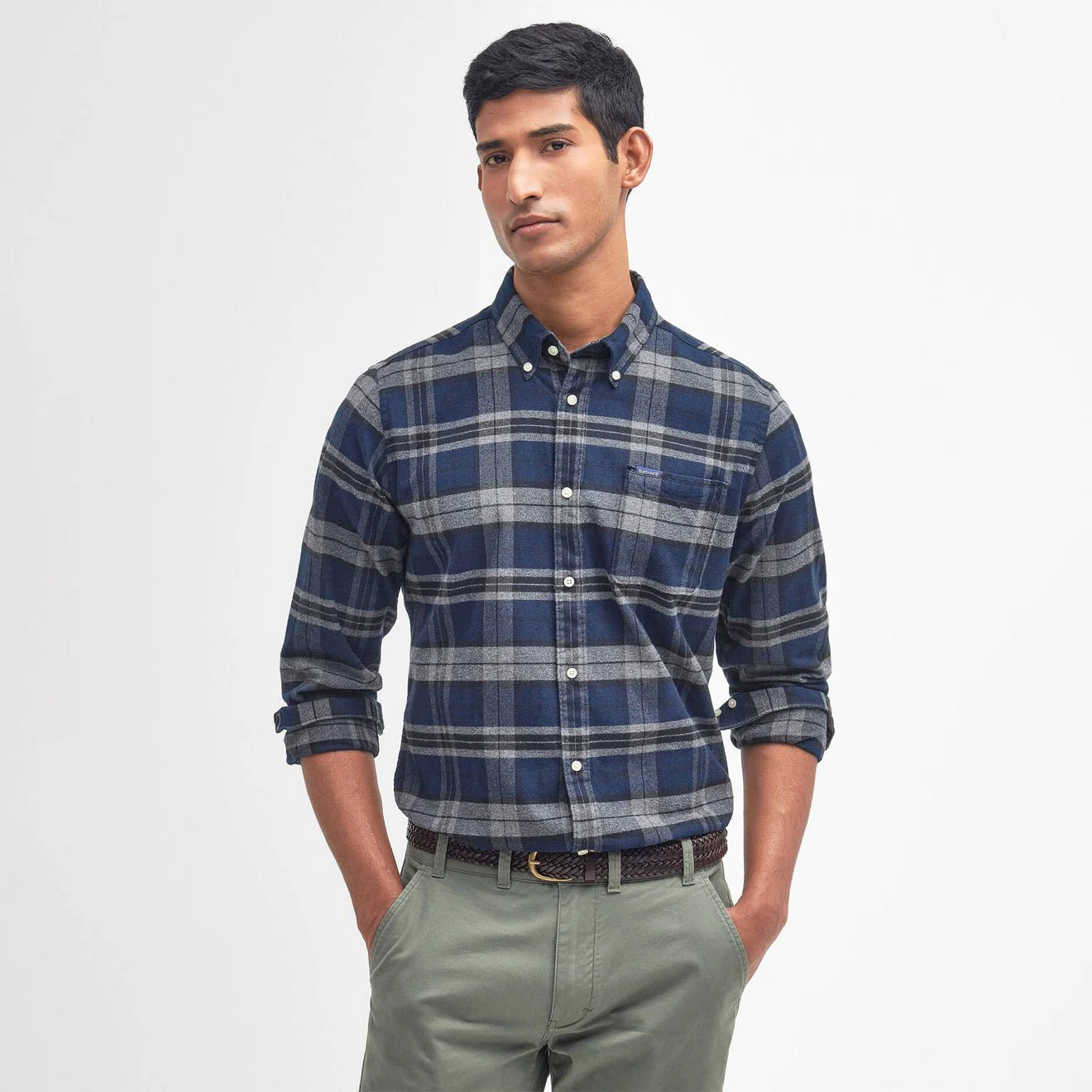 Barbour Betsom Tailored Checked Shirt Grey Marl - Image 2