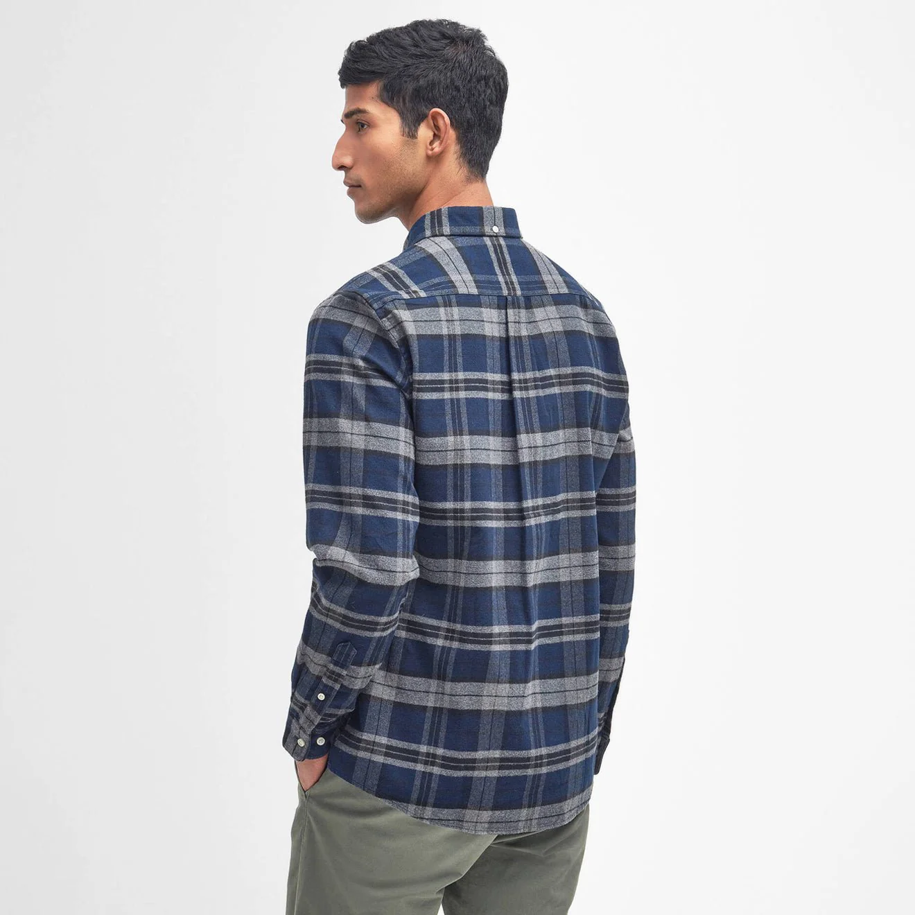 Barbour Betsom Tailored Checked Shirt Grey Marl - Image 3