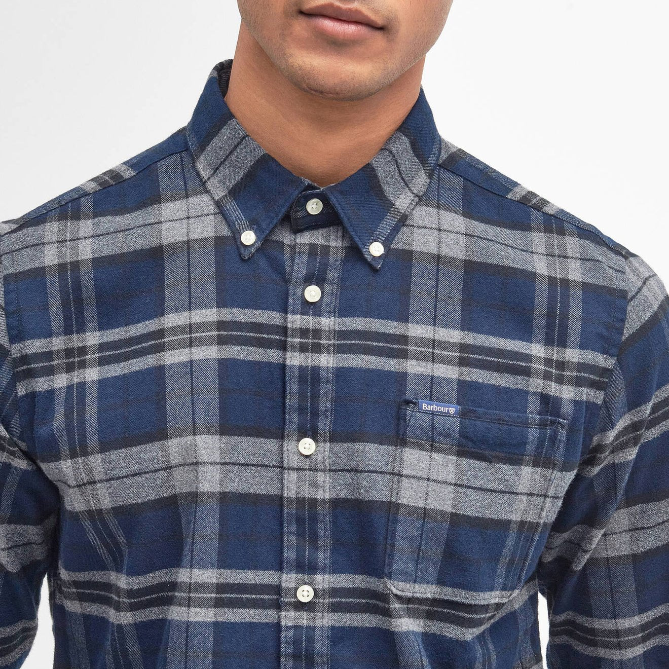 Barbour Betsom Tailored Checked Shirt Grey Marl - Image 4