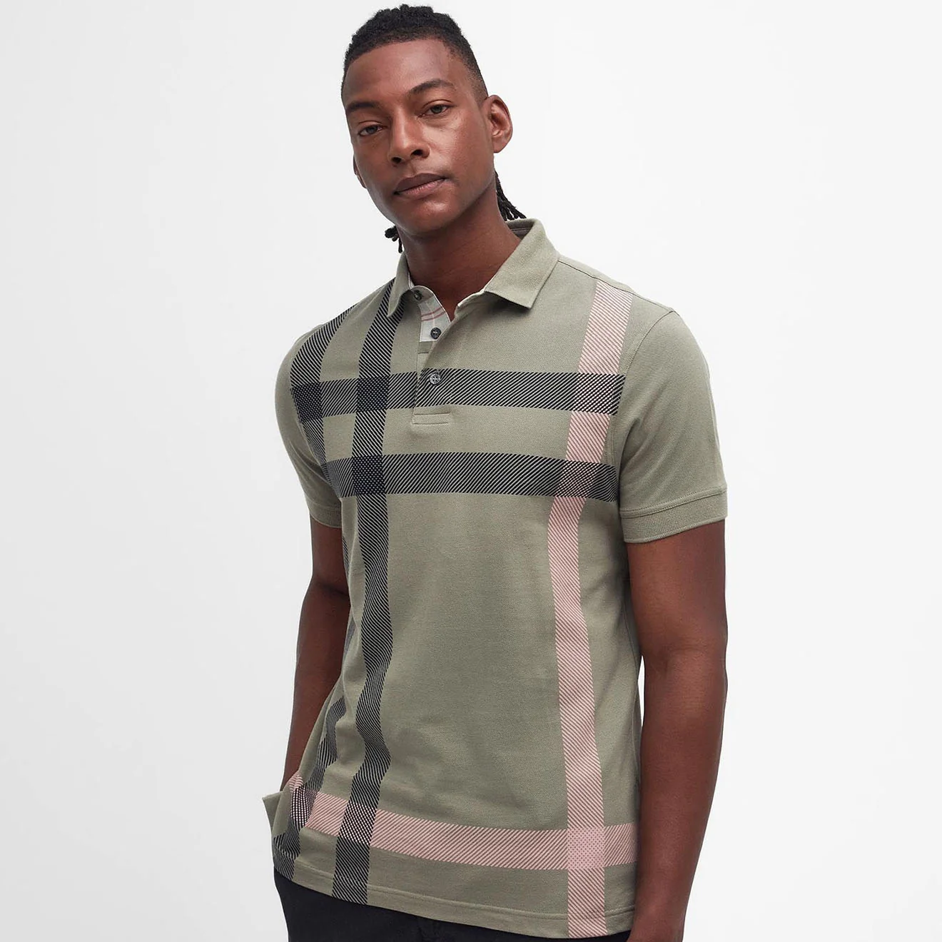 Barbour Blaine Polo Shirt Dusty Green - Image 2