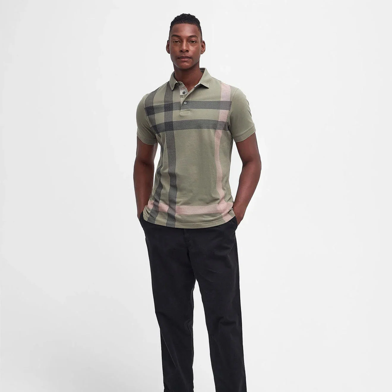 Barbour Blaine Polo Shirt Dusty Green - Image 4