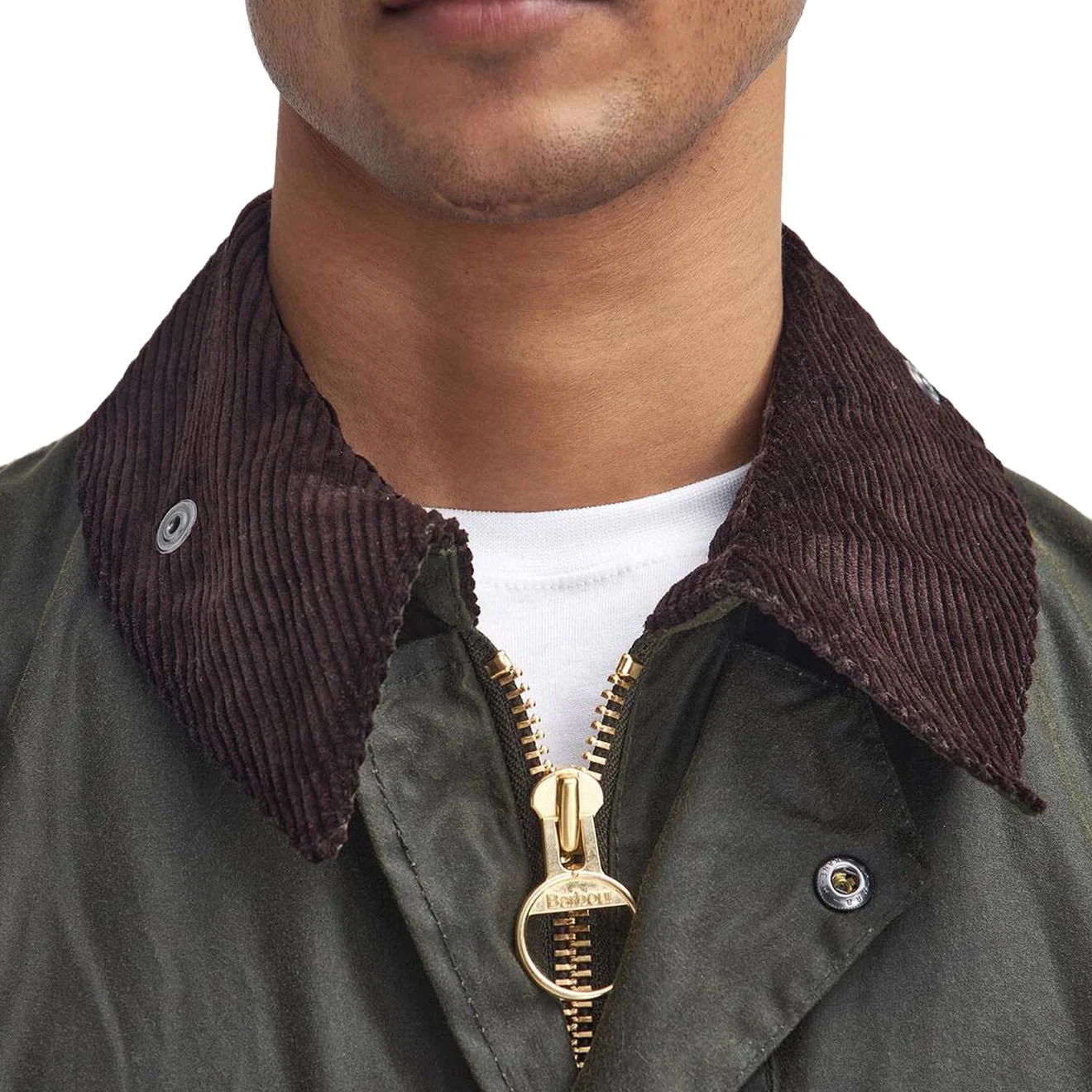 Barbour Border Waxed Jacket Archive Olive - Image 3