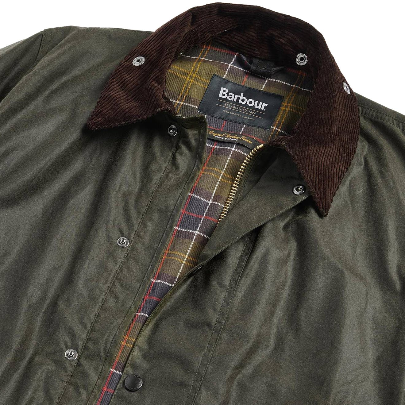 Barbour Border Waxed Jacket Archive Olive - Image 4