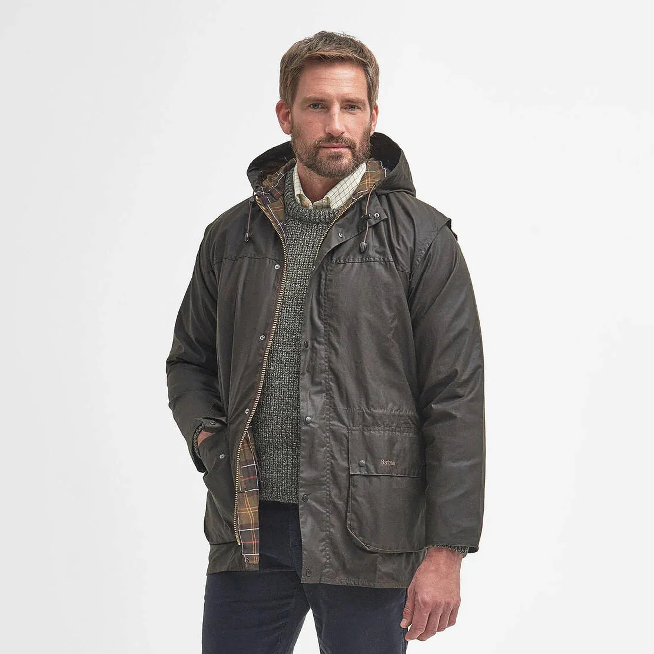 Barbour Classic Durham Waxed Jacket Olive - Image 3