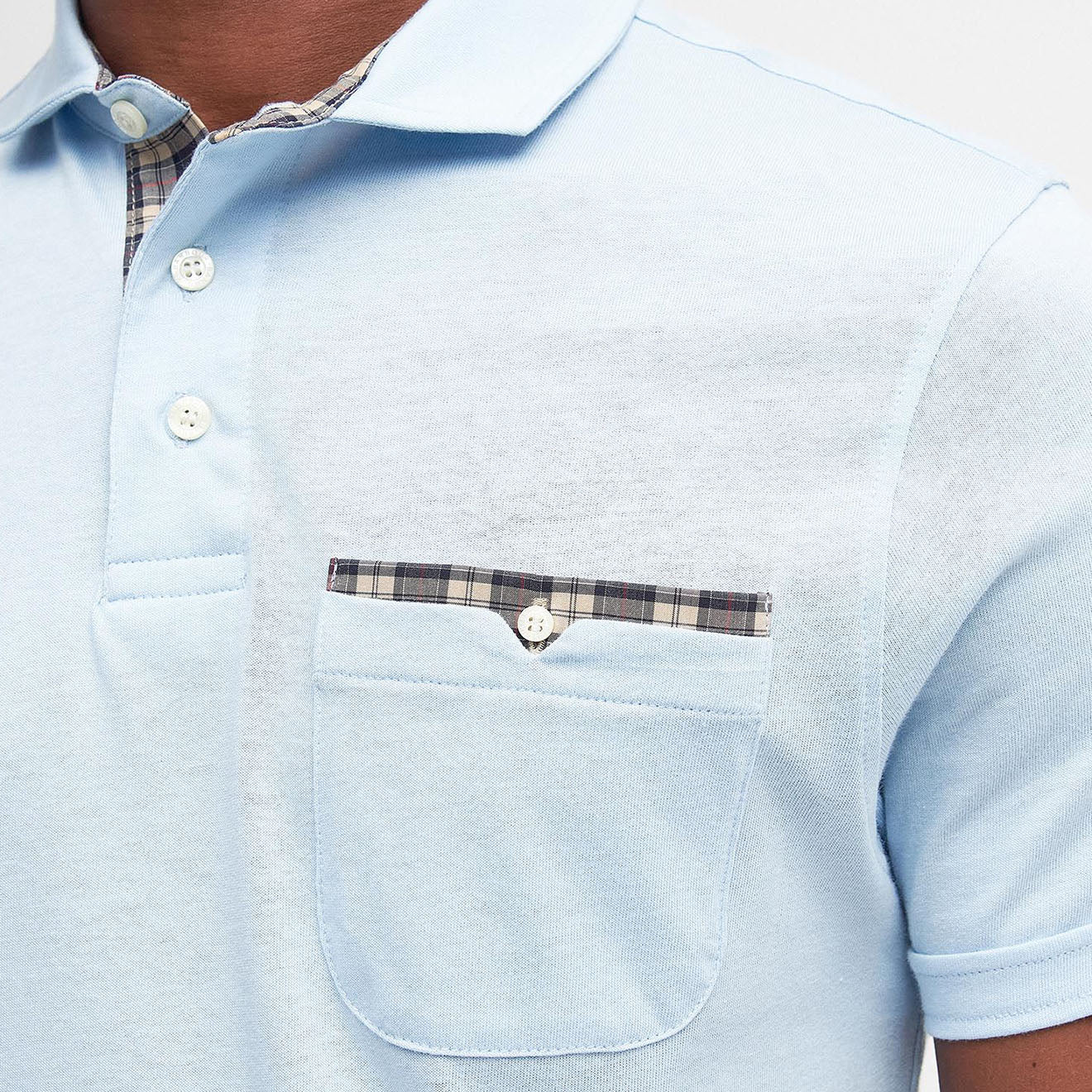 Barbour Corpatch Polo Shirt Sky - Image 2