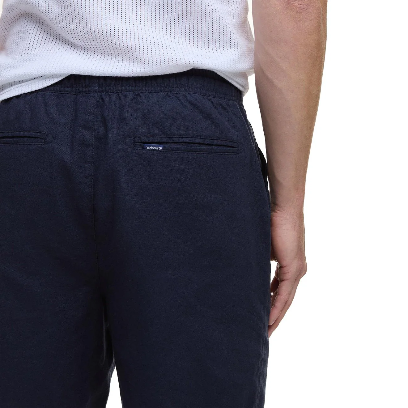 Barbour Cotton Linen Relaxed Short Navy - Image 5