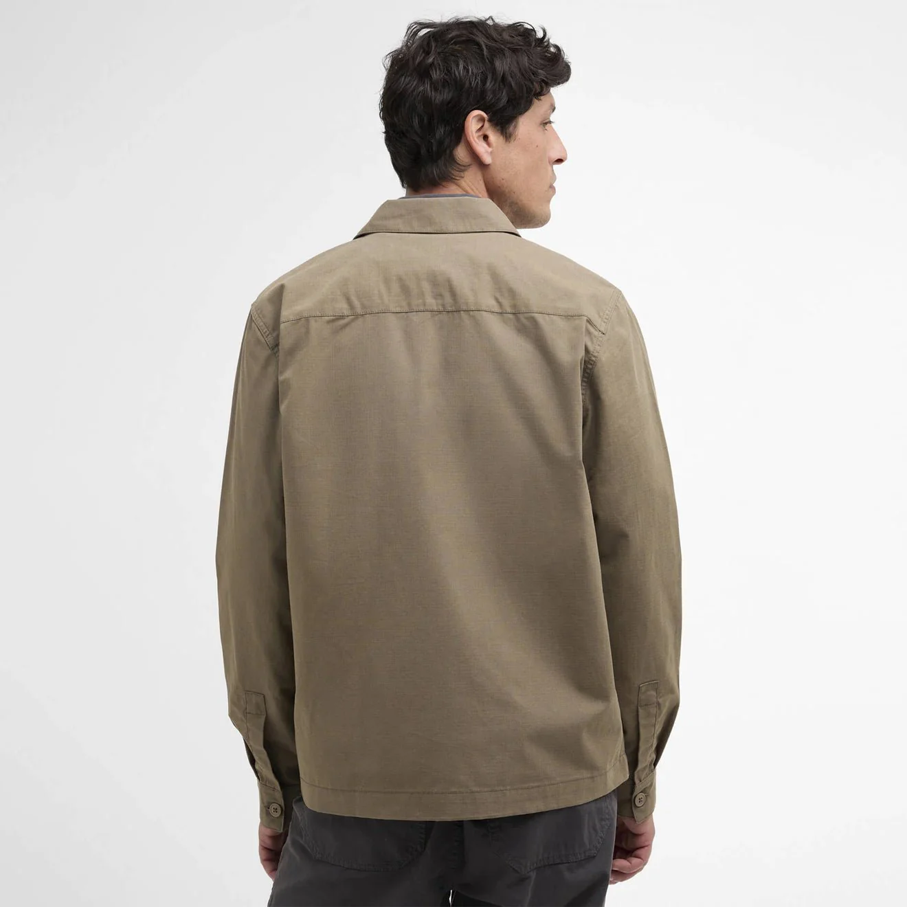 Barbour Crail Wax Ripstop Overshirt Concrete - Image 3
