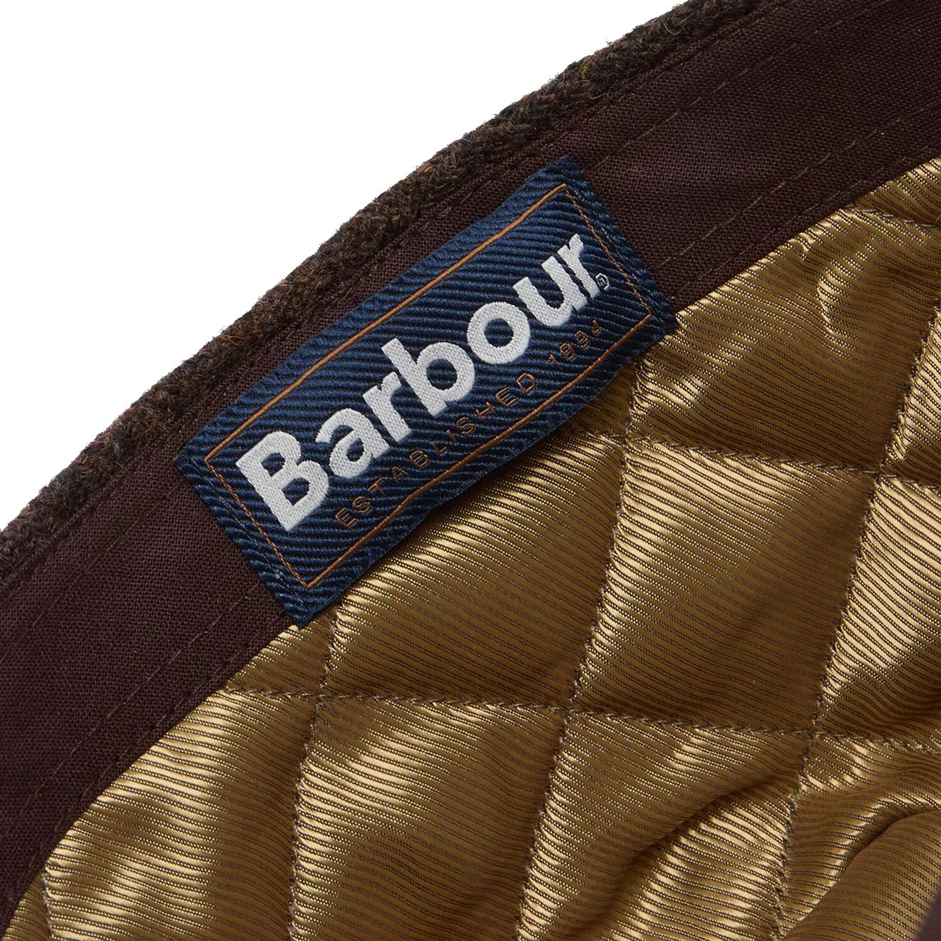 Barbour Deveron Tweed Flat Cap Coffee - Image 4