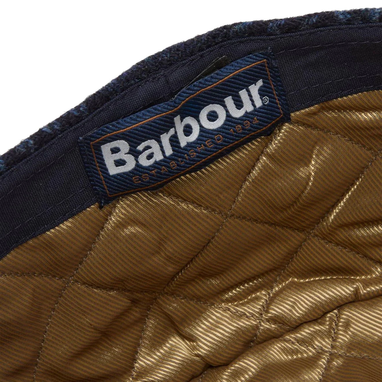 Barbour Deveron Tweed Flat Cap Navy - Image 4
