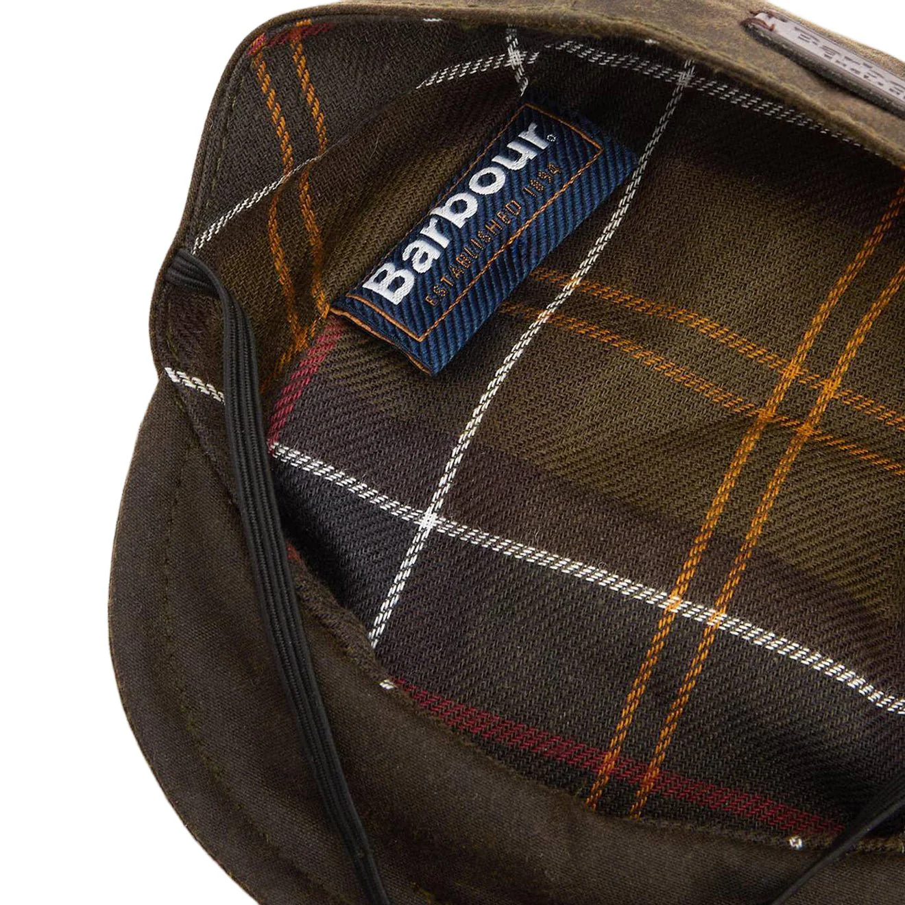 Barbour Dog Wax Flat Cap Olive - Image 4