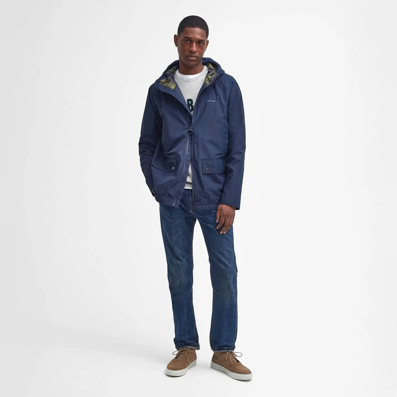 Barbour Domus Waterproof Jacket Navy/Classic - Image 2