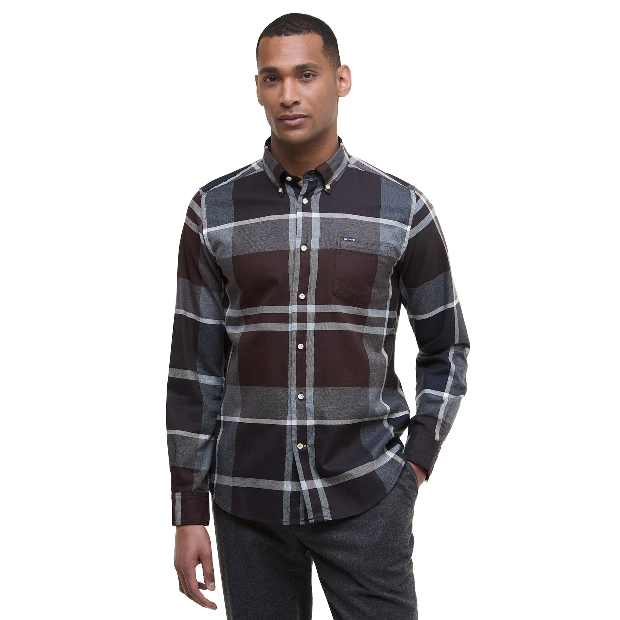 Barbour Dunoon Tailored L/S Shirt Midnight Oak Tartan - Image 2