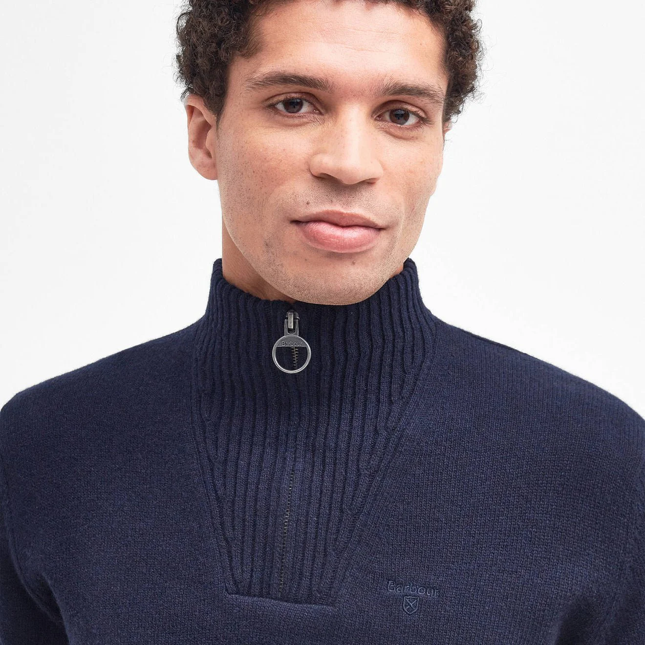 Barbour Essential Half Zip Jumper Navy - Image 4