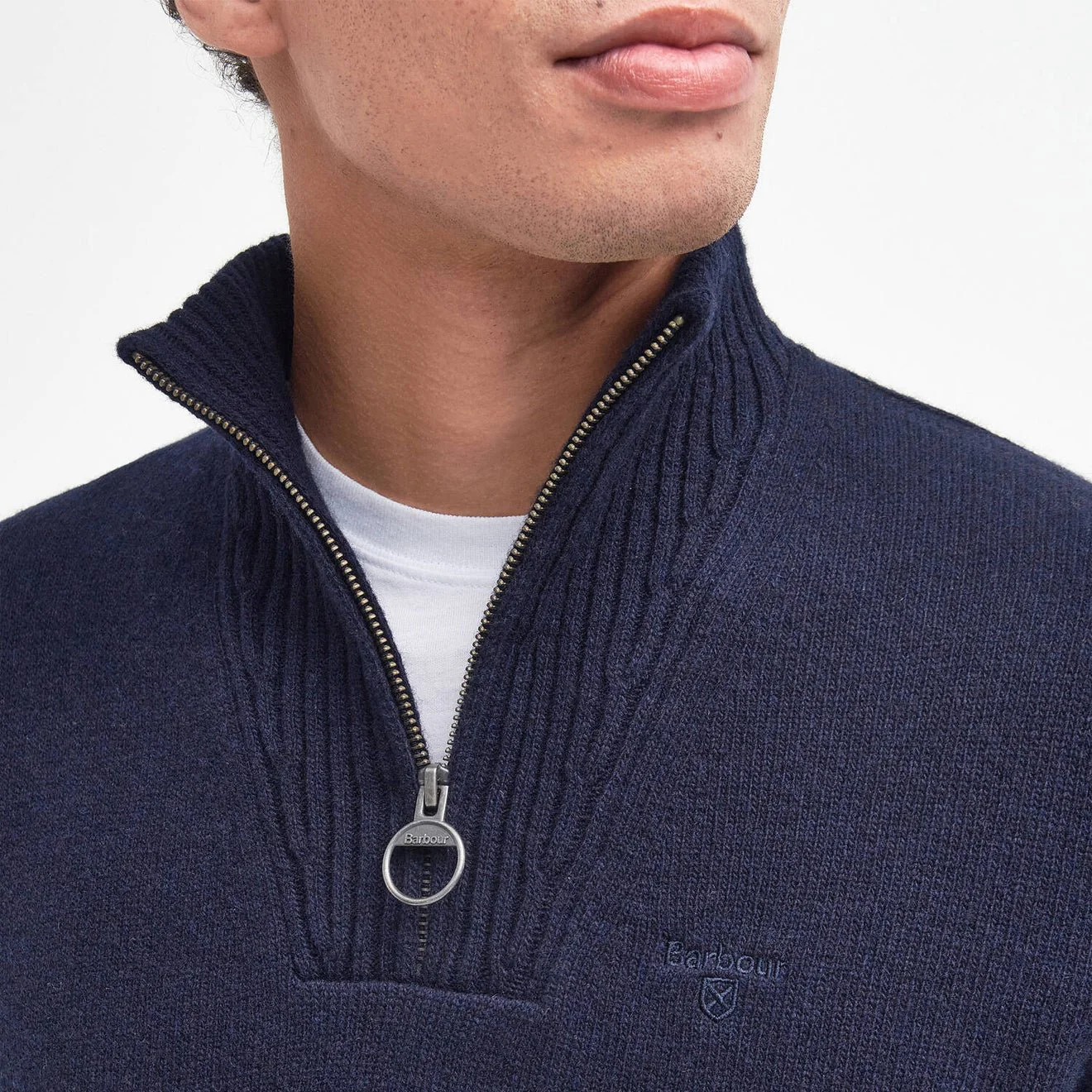 Barbour Essential Half Zip Jumper Navy - Image 5
