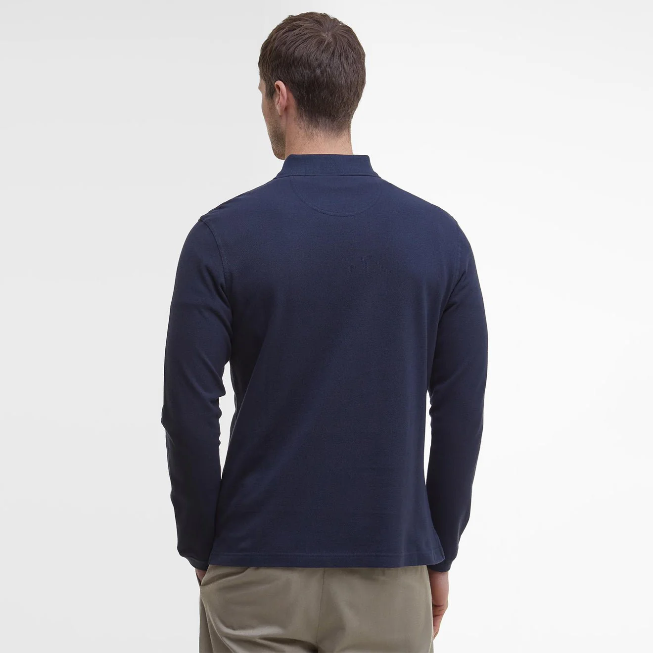 Barbour Essential L/S Polo Shirt Navy - Image 3