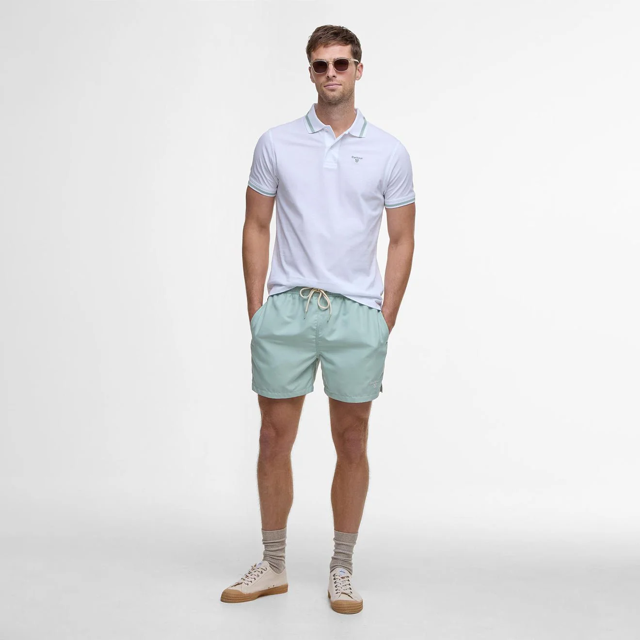 Barbour Ferrybridge Lightweight Polo Shirt White - Image 4