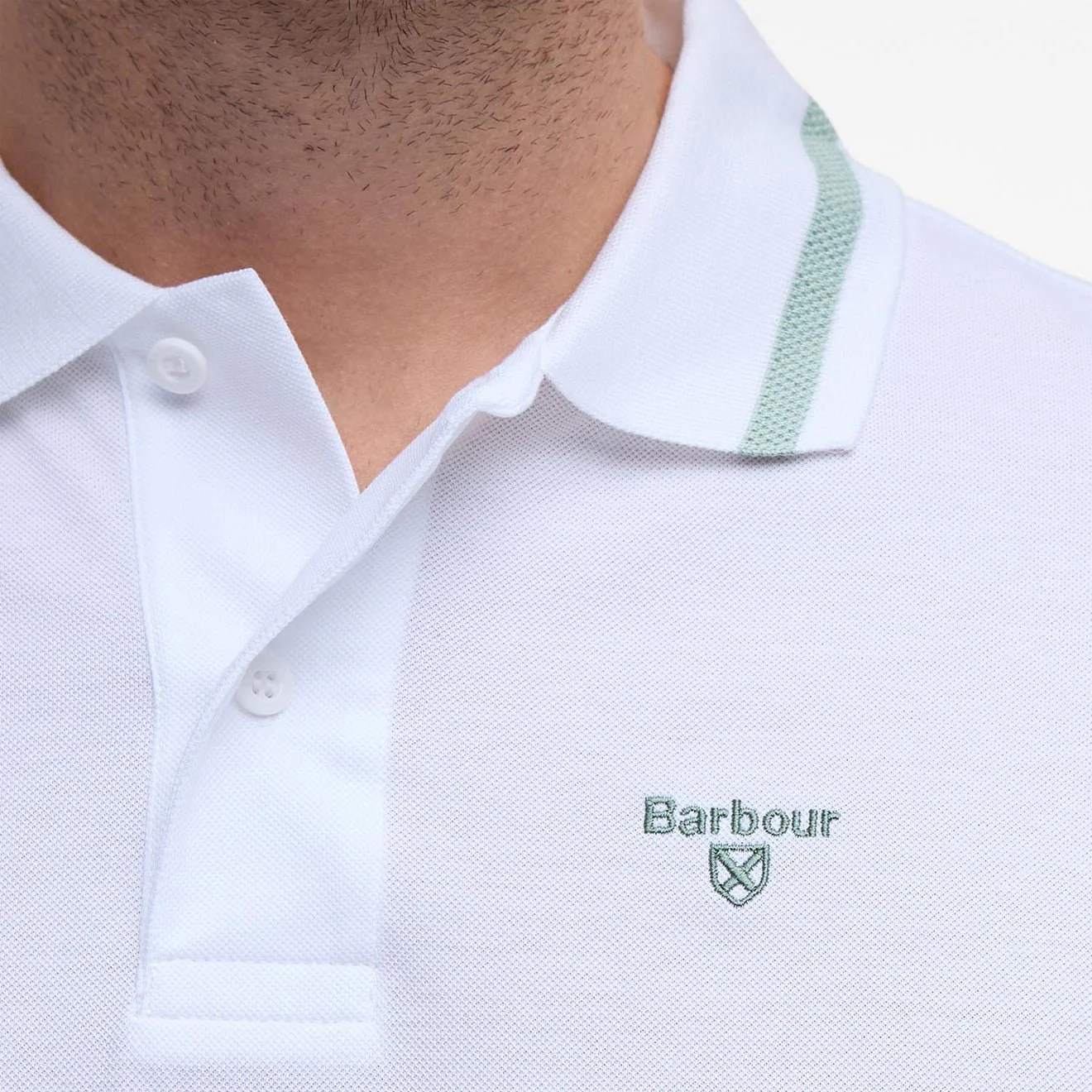 Barbour Ferrybridge Lightweight Polo Shirt White - Image 5