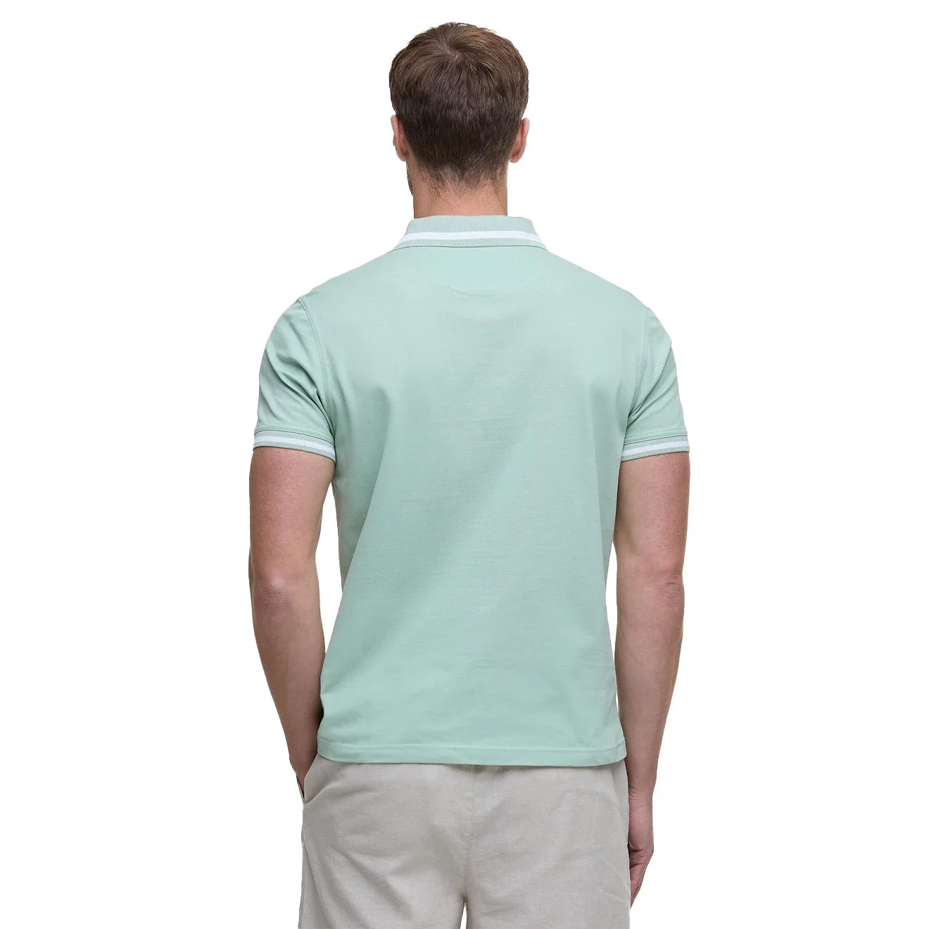 Barbour Ferrybridge Lightweight Tailored Fit Polo Shirt Pale Apple - Image 3