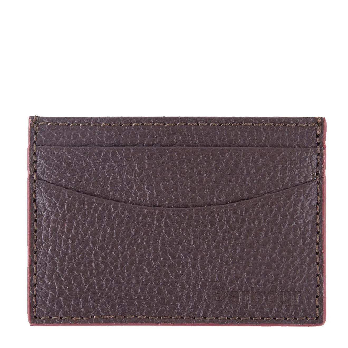 Barbour Grain Leather Card Holder Dk Brown
