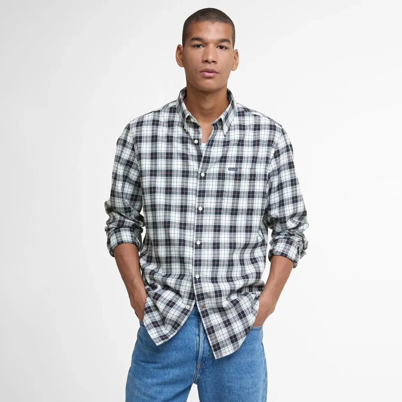Barbour Lanark Tailored L/S Shirt Riverstone Tartan - Image 2