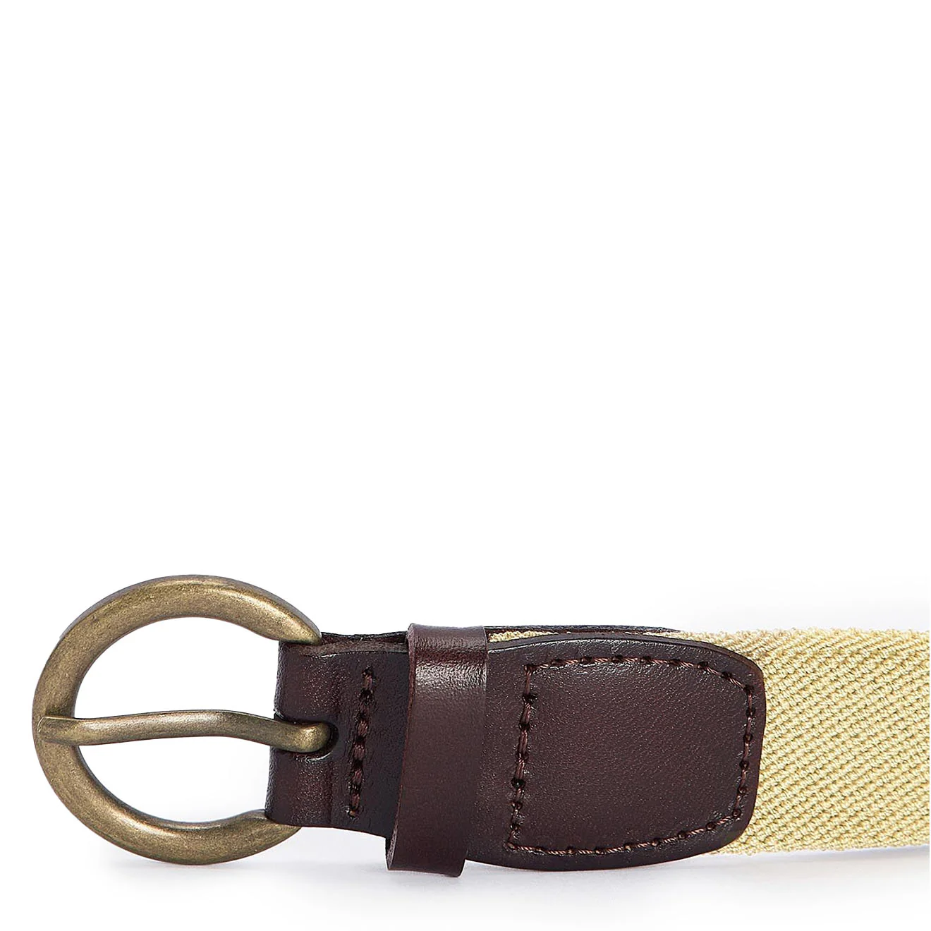 Barbour Leather Webbed Belt Sand - Image 2