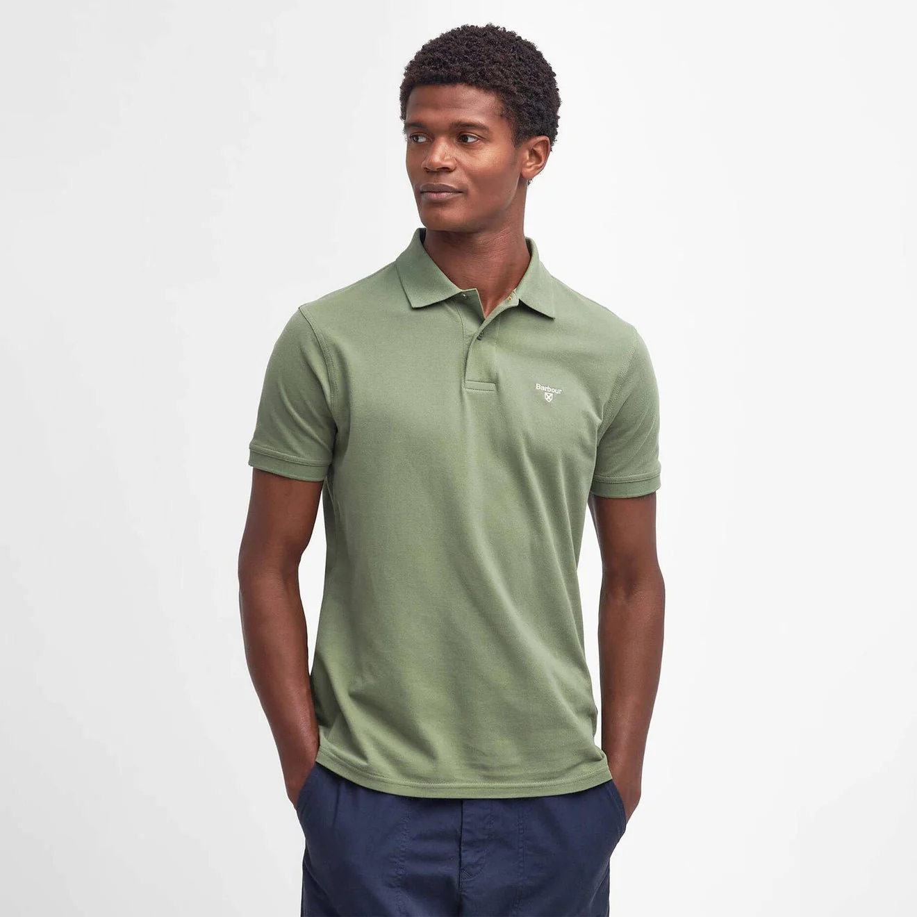 Barbour Lightweight Sports S/S Polo Shirt Burnt Olive - Image 2