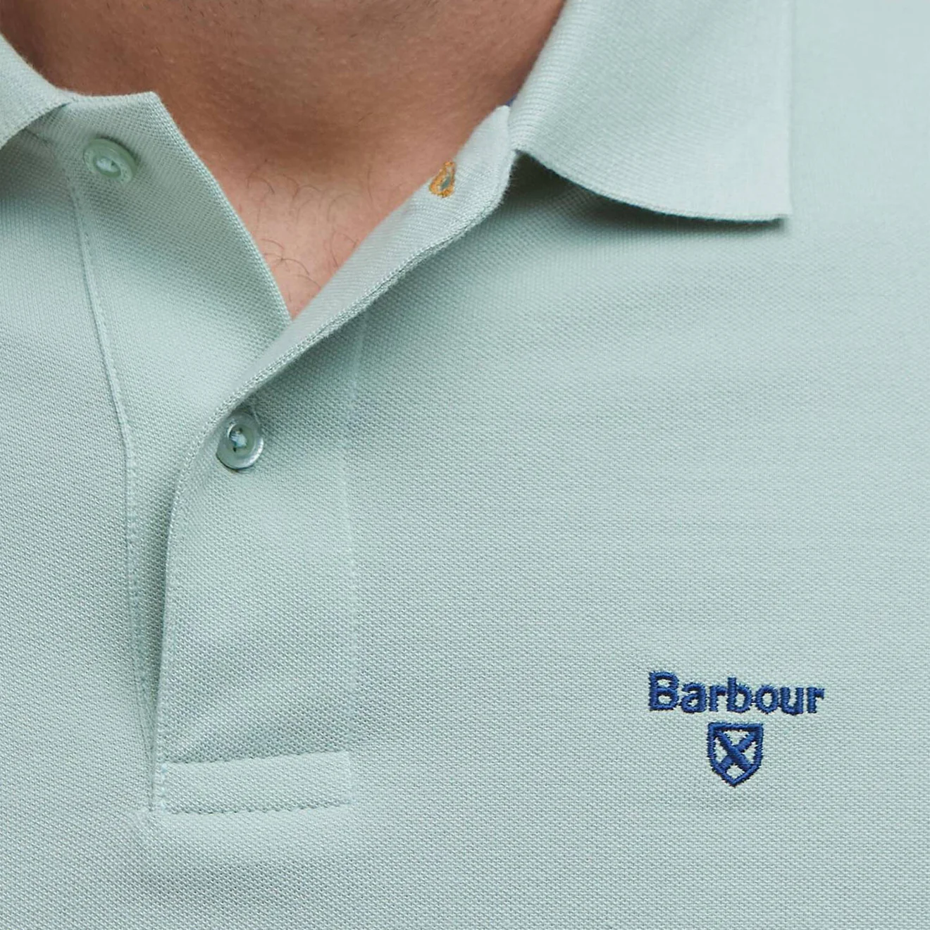 Barbour Lightweight Sports S/S Polo Shirt Pale Apple - Image 3